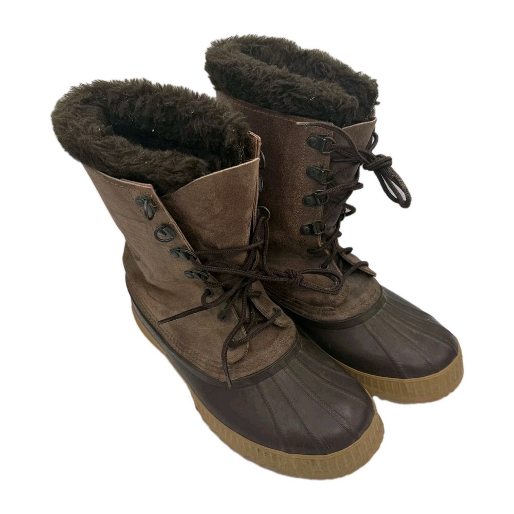 Eddie Bauer Brown and Tan Men's Rain & Snow Boots